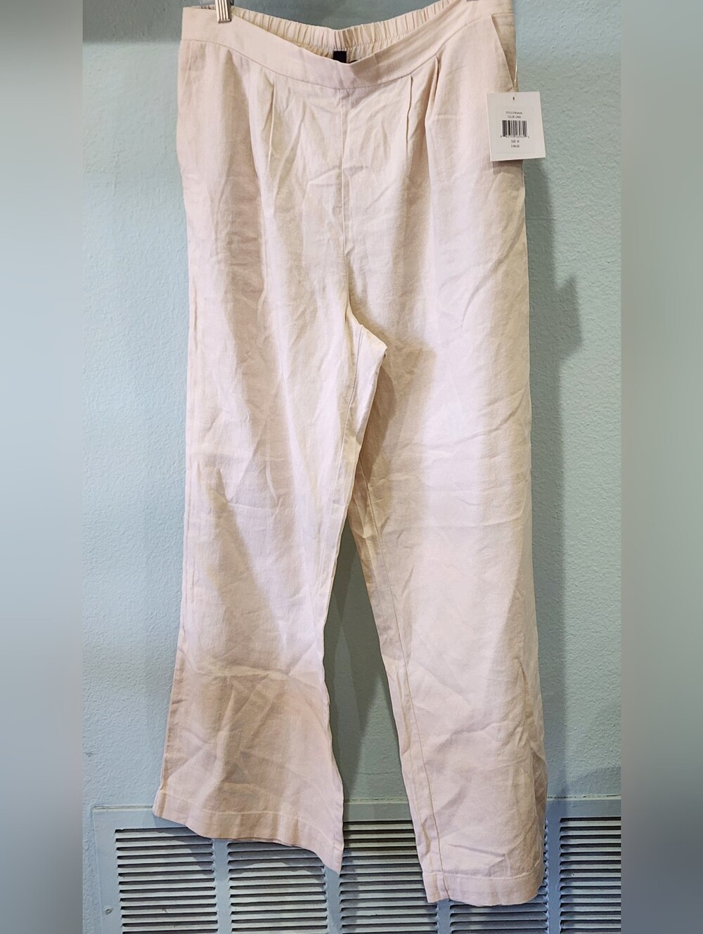 ELLEN TRACY | Wide-Leg Pull-On Linen Pants | Medium (Size 8-10) | NWT - Picture 4 of 7